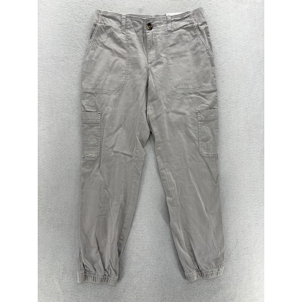 Sonoma Utility Jogger Pants Womens 4 Gray Elastic Waist Cargo Casual Travel Work